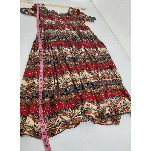 No Boundaries Womens Vintage Y2K Geometric Button Front Dress Size S Prairie - Picture 5 of 8